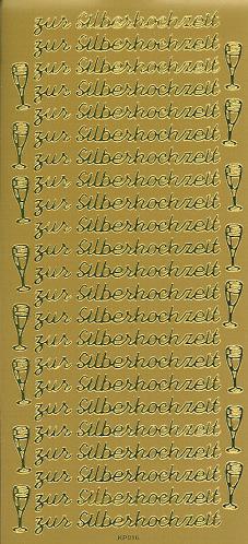 Konturensticker gold Spiegeleffekt, zur Silberhochzeit, edel